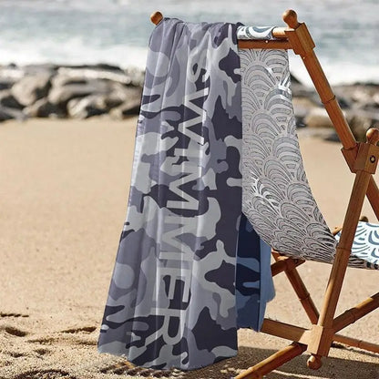 Microfiber Camping Towel 59 X 27.5 Inch Sand Proof Swimming Pool