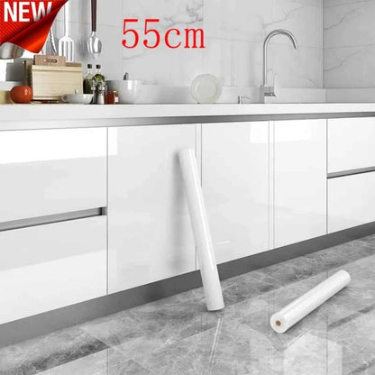 Plain Gloss Paste Wall Stickers PVC Pearl Film Waterproof Wallpaper Room DIY Self-adhesive Wardrobe Kitchen Furnitur Renovation