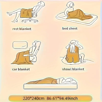 1pc Weighted Sherpa Fleece Blanket -Soft, Warm Faux Rabbit Fur Softness, Beige & White Striped Contemporary Bedspread for Bed