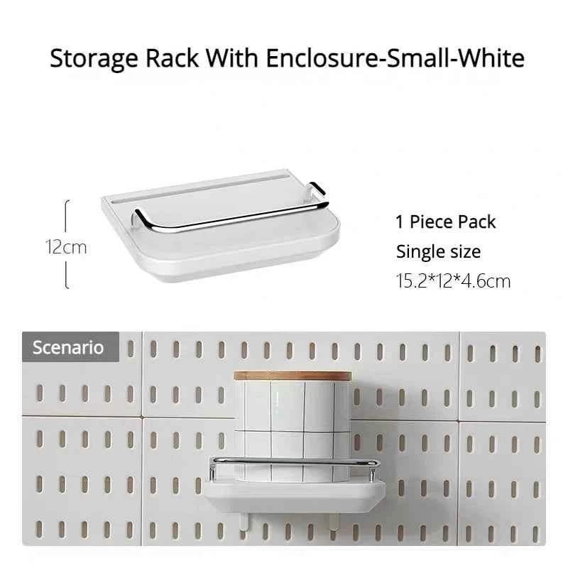 New DIY Pegboard Accessories Hanging Shelf Storage Hooks Wall Organizer No Punching Crafts Organization For Garage Kitchen Room