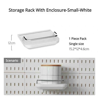 New DIY Pegboard Accessories Hanging Shelf Storage Hooks Wall Organizer No Punching Crafts Organization For Garage Kitchen Room