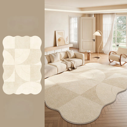 Cream Style Bedroom Decor Large Carpet Thick Plush Study Floor Mat Home Fluffy Soft Rug Irregular Shape Carpets for Living Room