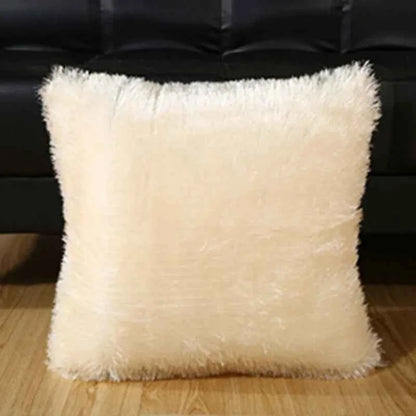 Soft Faux Fur Pillows Case Plush Cushion Cover Pink Blue Purple Warm Living Room Bedroom Sofa Decorative Pillows Cover 40*40cm