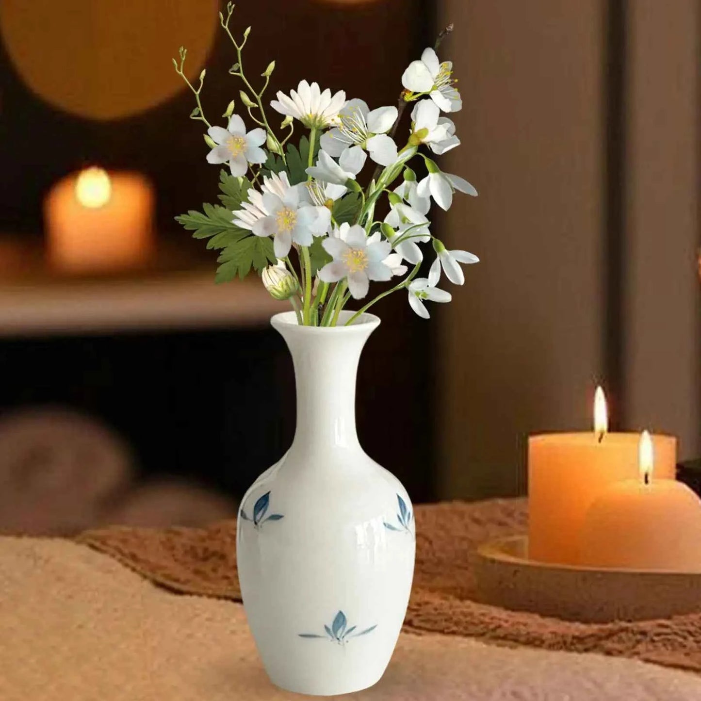 Bud Vase Ceramic Rustic Table Centerpieces Art for Office Living Room Desk