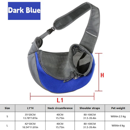 Breathable Mesh Dog Sling Carrier Backpack