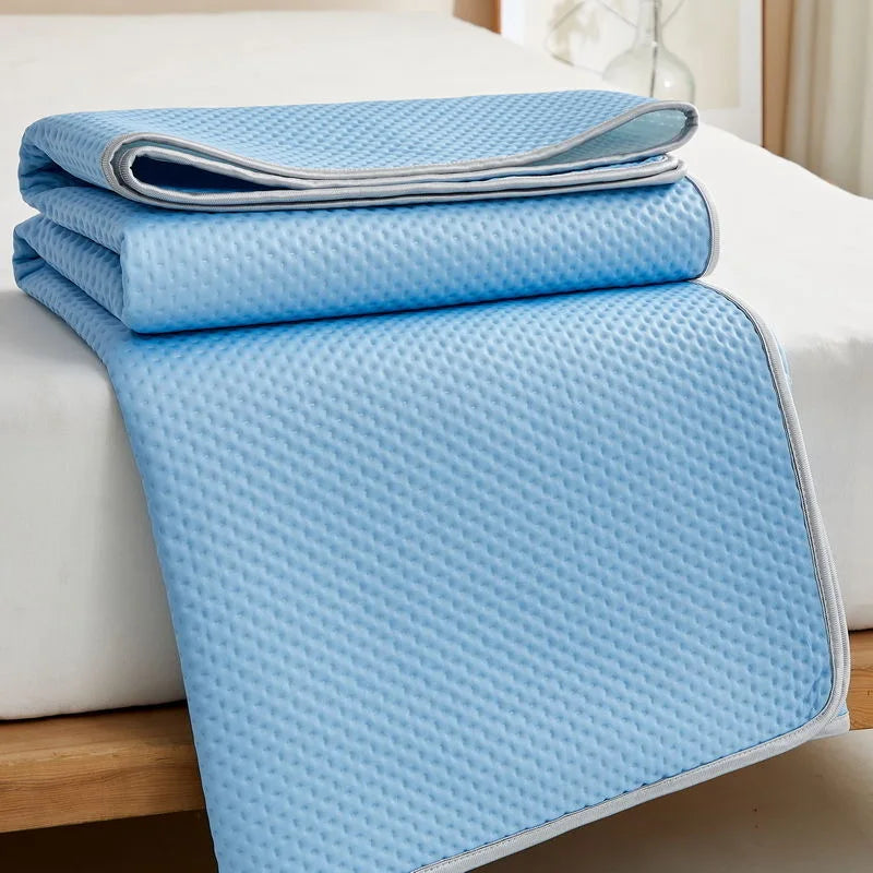 Summer Cooling Mattress Pad – Breathable Ice Silk Bed Mat, Washable & Skin-Friendly