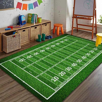 Sports Theme Racing Track Basketball Court Soccer Field Carpet Kids Play Mat Home Decoration Non-Slip Floor Mat Rugs for Bedroom