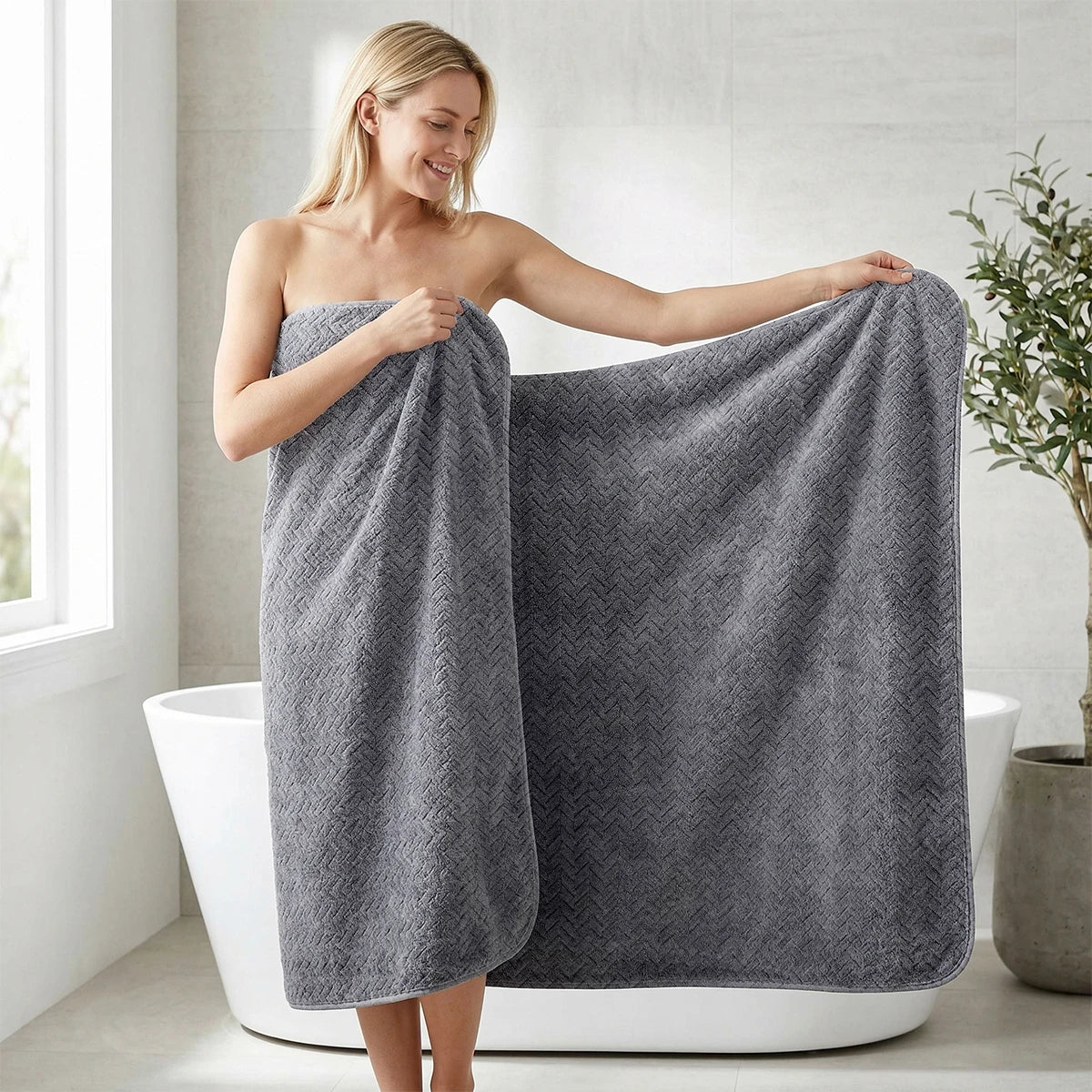 1 Thick, Extra-Large Quick-Drying Towel, 105x180cm, Enlarged and Thickened - Bath Towel