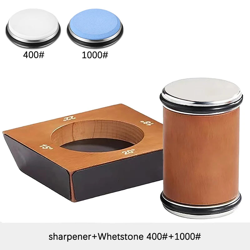 New Wooden【4 Angle】Rolling Knife Sharpener 15/18/20/22° Roller Sharpeners Professional Grinding System Diamond Sharpening Stone