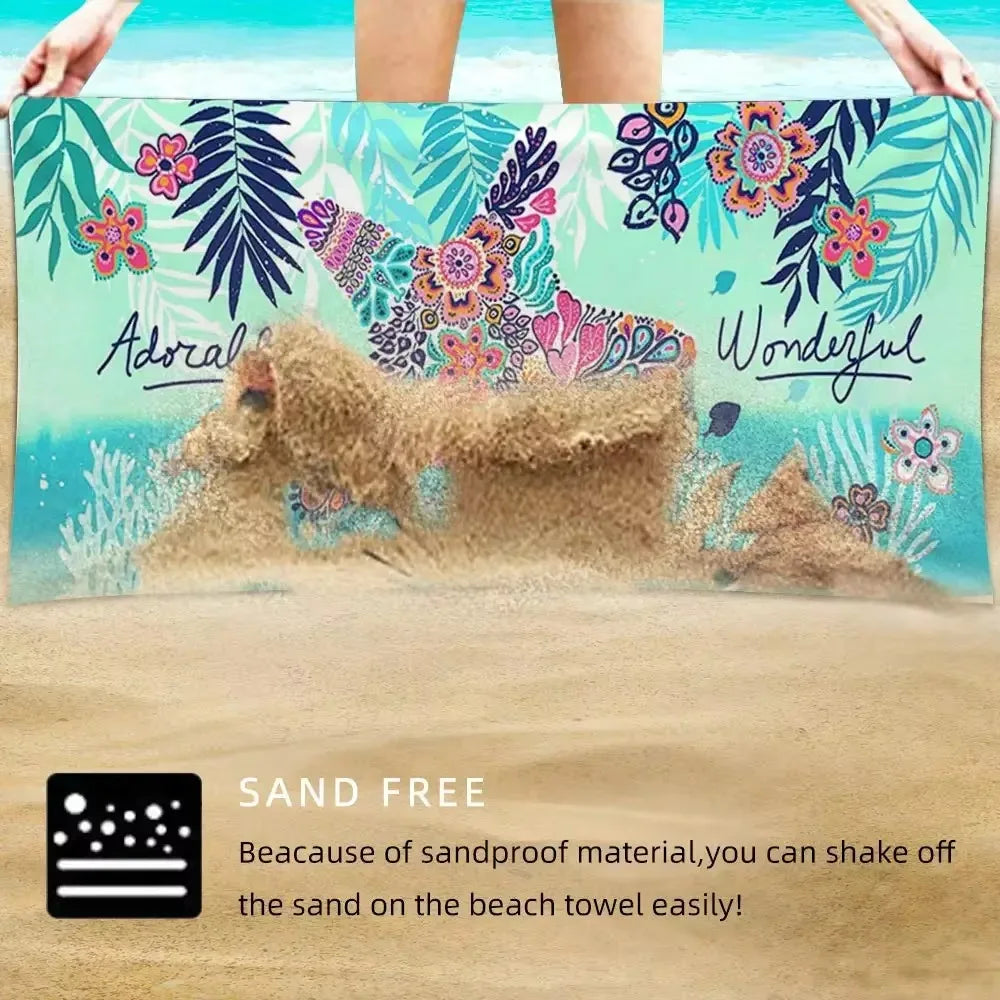 Large Microfiber Beach Towel Quick Dry Sun Protection Absorbent Bath Towel
