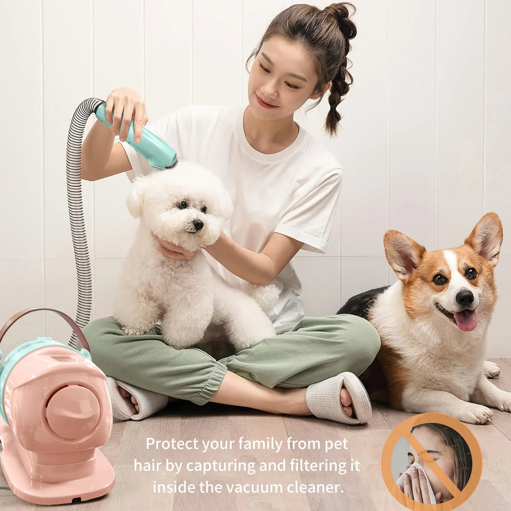 Pet Grooming Vacuum Kit with Clipper Attachment
