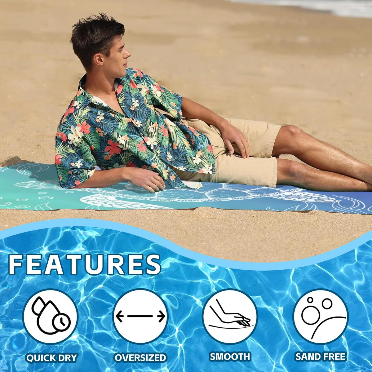 Large Microfiber Beach Towel Quick Dry Sun Protection Absorbent Bath Towel