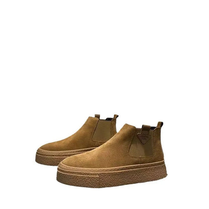 British Men Ankle Boots Autumn Winter Comfortable Waterproof Works Safety Shoes Non Slip Wear-resistant Construction Men's Boots