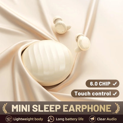 SK49 Sleep Earbuds – Bluetooth 6.0, Noise Cancelling, Zero Ear Pressure, Flat Invisible Design
