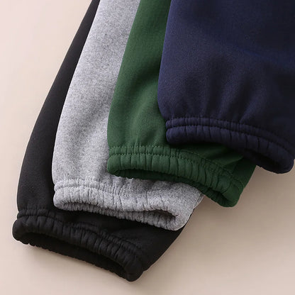 Autumn And Winter Children's Plush Warm Sports Casual Pants For Boys And Girls Solid Color Fashion Thick Windproof Harun Pants