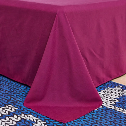Solid Color Polyester Flat Sheet, Customizable Sizes