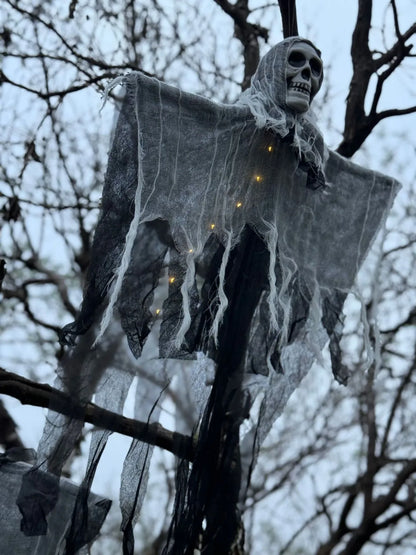 Halloween Hanging Ghost Decorations Skull Scary Gauze Fabric for Haunted House Porch Scary Props Terror Party Hanging Ornaments