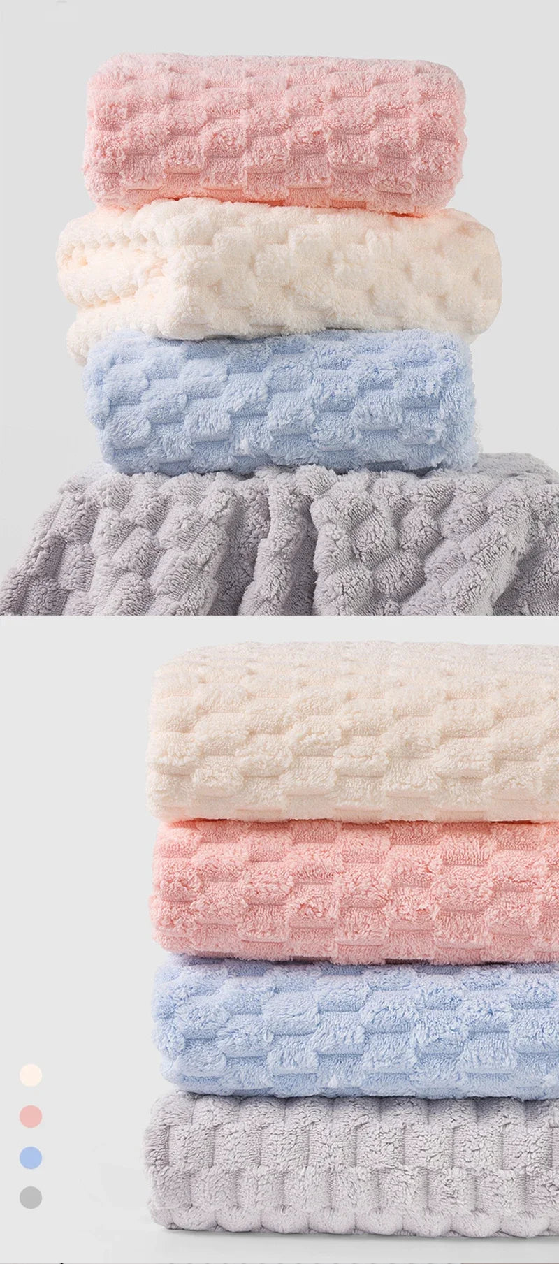 Coral Velvet Bath Towel, Thick Quick-Dry Microfiber