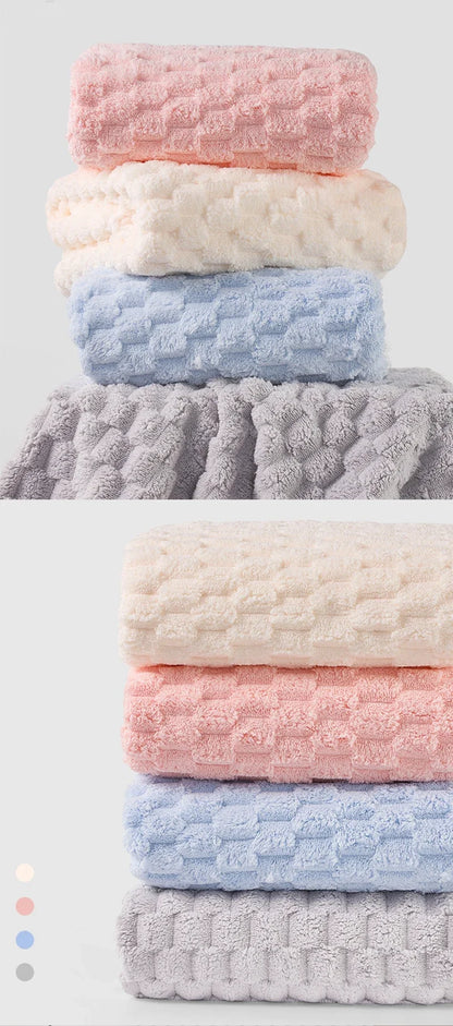 Coral Velvet Bath Towel, Thick Quick-Dry Microfiber