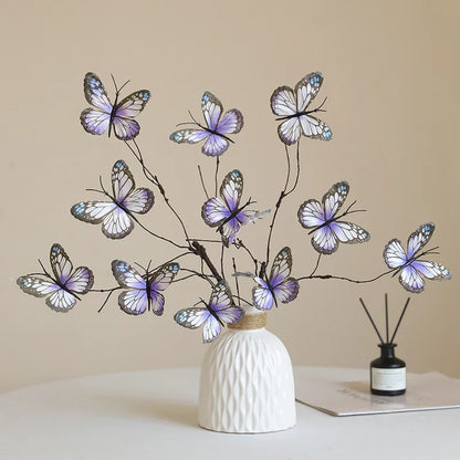 5 Head Butterfly Flower Branch Artificial Flowers Decor Creative Fake Flower For Home Flower Arrangement  Wedding Decorations