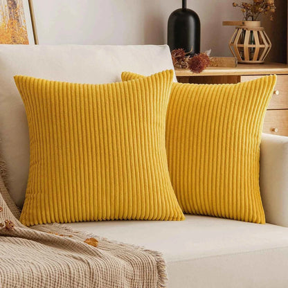 Soft Corduroy Striped Throw Pillow Case 45x45cm Boho Throw Pillow Covers for Sofa Bedroom Living Room Spring Home Decor Green