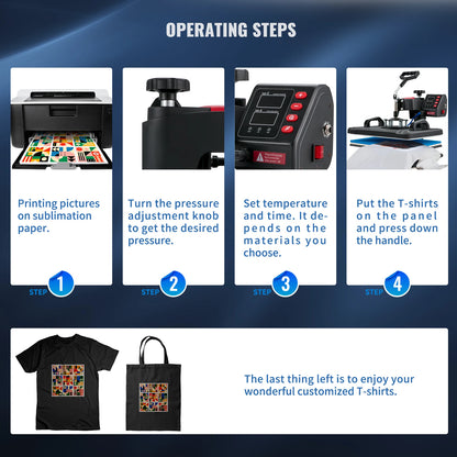 Heat Press 5in1 Machine 12x15in Clamshell Sublimation Transfer Printer Digital Precise Temperature Control