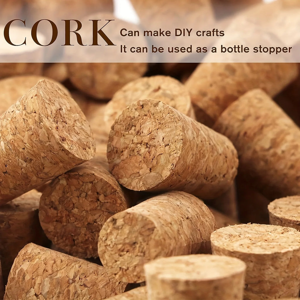 30pcs 22*17*35mm Conical Glass Bottle Stopper Home Brew Wine Jar Plug Beer Bottle Oak Cork Pudding Container Wood Lid Bottl Cap