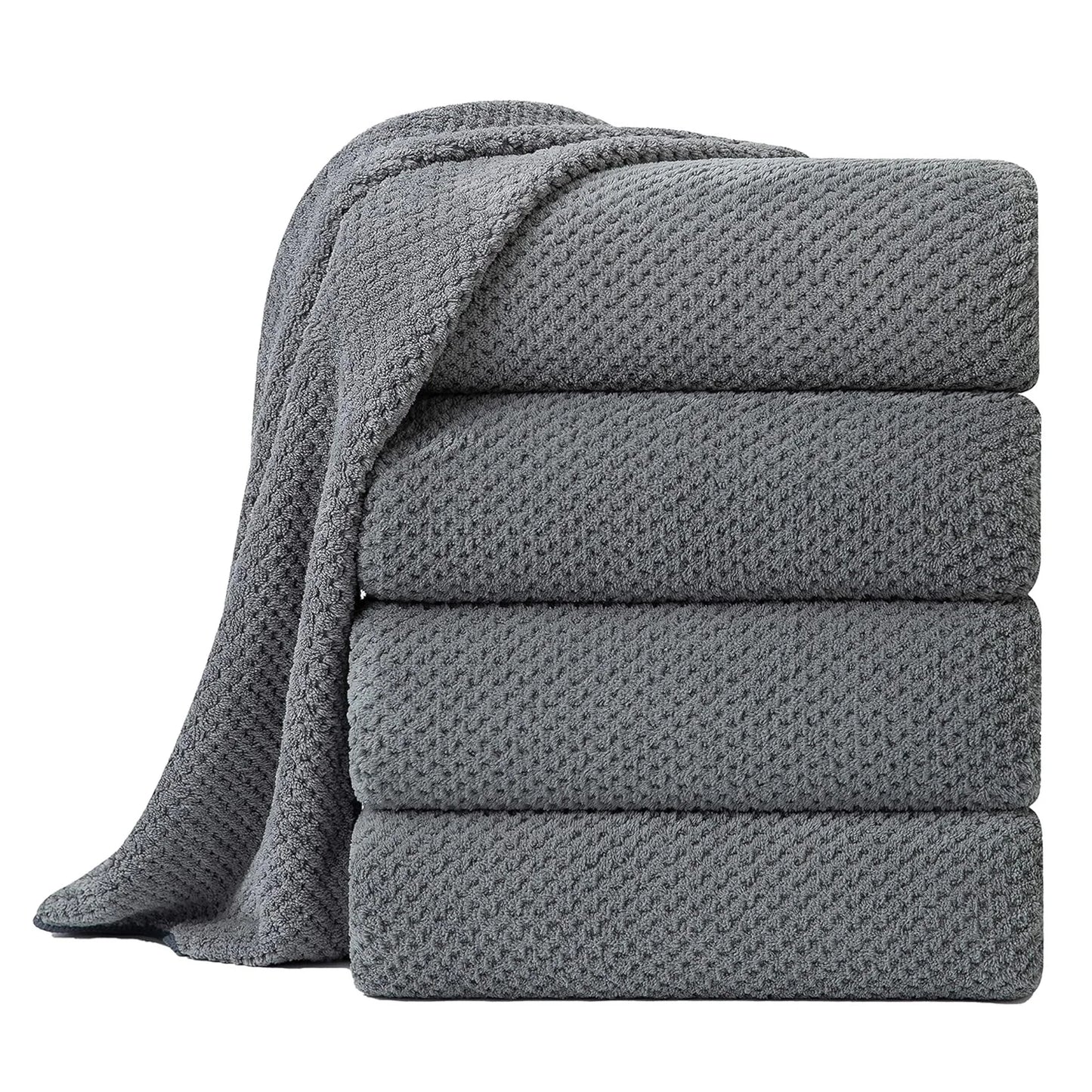 4-Pack Microfiber Bath Towel Set, 35.4"x67" Soft Absorbent Quick Dry