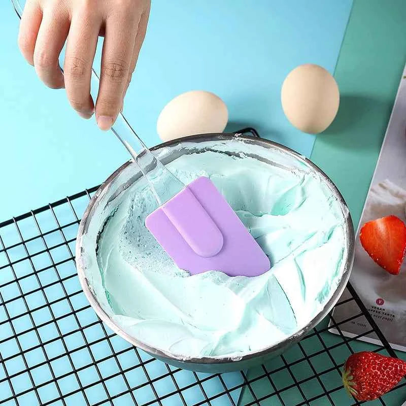 3Pcs Non-Stick Silicone Cream Scraper Bread Cake Butter Spatula Mixer Oil Brush With PP Handle Cake Spatula Kitchen Baking Tool