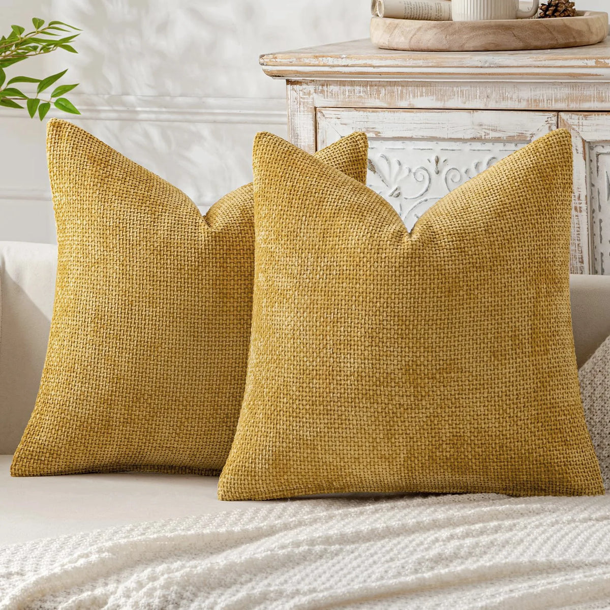 Dark Green Chenille Decorative Cushion Cover