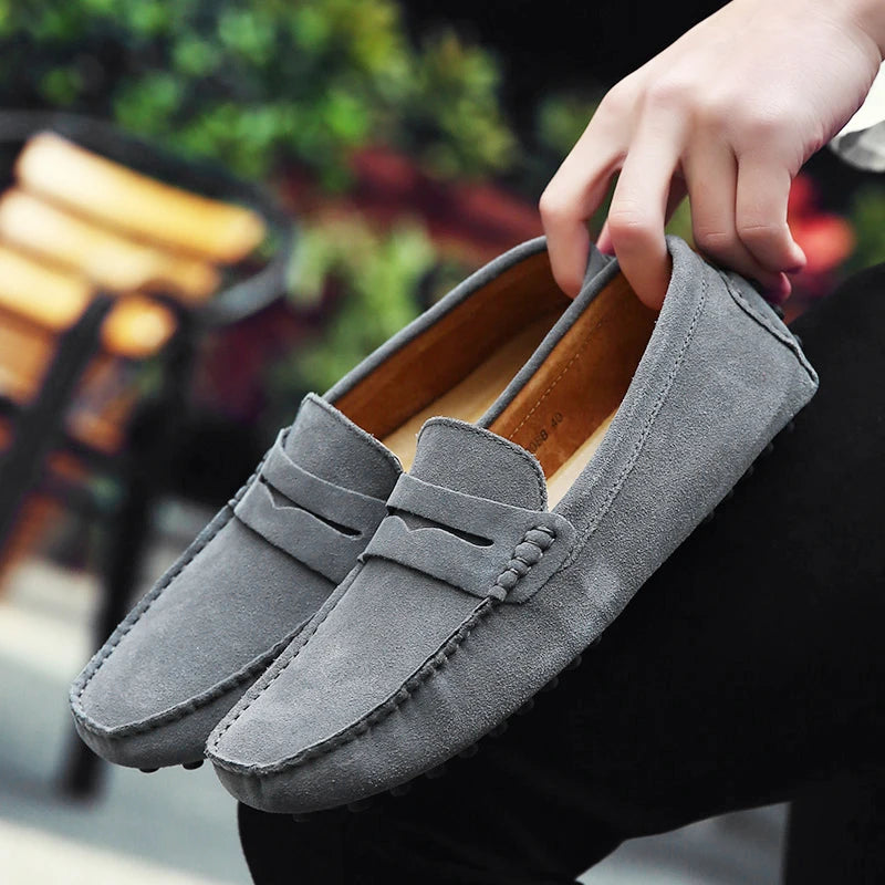 Men's Genuine Leather Loafers | Fashion Slip-On Driving Moccasins Size 38-50