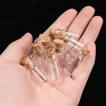 Small Glass Bottles with Cork Tiny Empty Glass Jars Craft Art Vials Transparent Wishing Bottles Birthday Wedding Party Favors