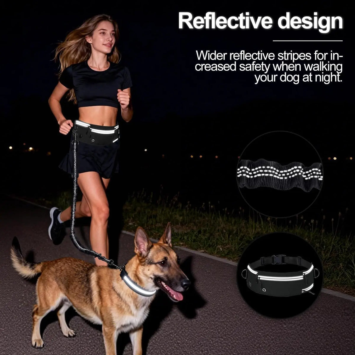 Hands-Free Running Dog Leash, Shock-Absorbing