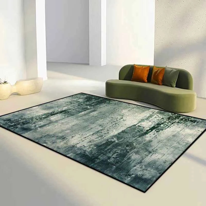 Green Abstract Flannel Carpet Bedroom Decoration Large Area Rugs Sofa Side Carpets for Living Room Soft Fluffy Lounge Floor Mat