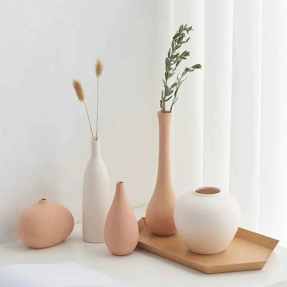 Plain Ceramic Vase  Arrangement Creative and Minimalist Nordic Ins Style Decoration Pottery Props for Home Photography Plain Vas