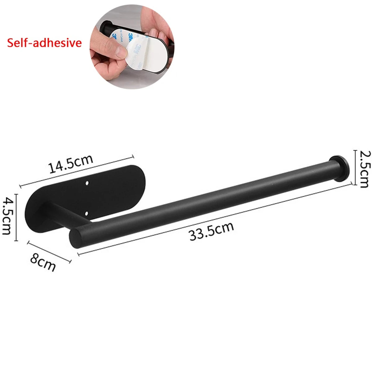 Adhesive Paper Towel Holder and Kitchen Roll Organizer, No-Drill Wall Mount