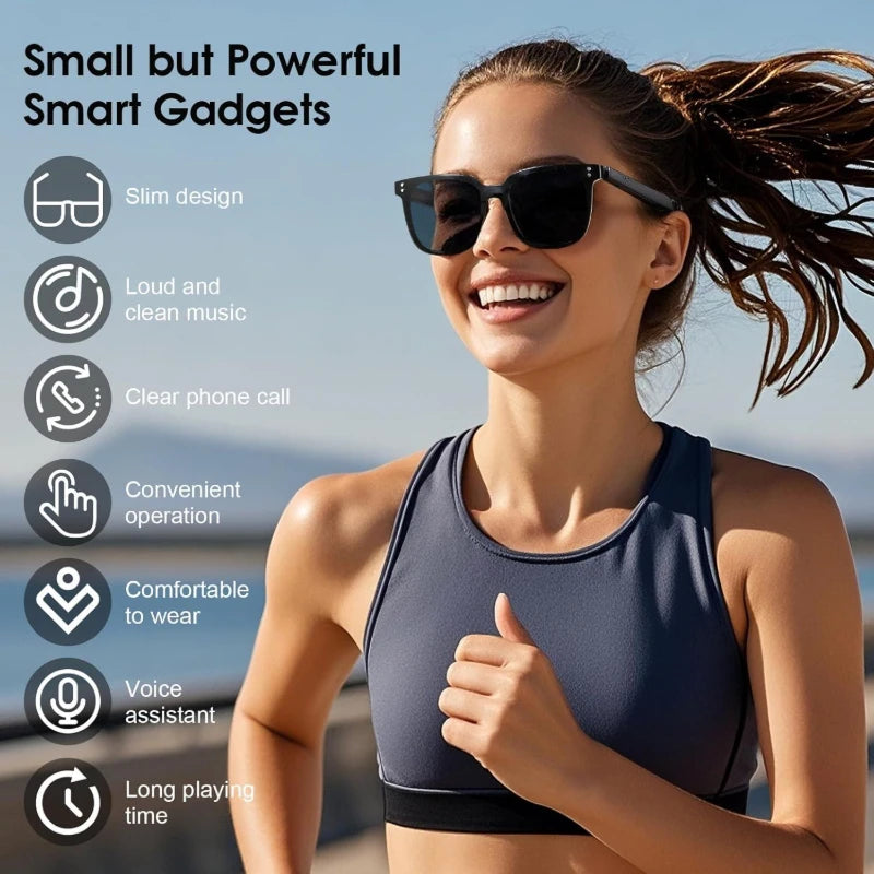 AI Translation Smart Glasses – 100+ Languages, Blue-Light Blocking, Magnetic Clip-On, 360° Stereo