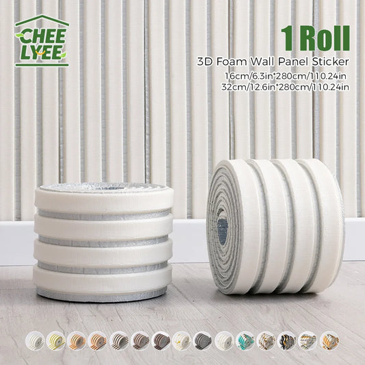 1 Roll Sxp Foam Wall Sticker, 3D Wall Panel, 11mm Thick, Self Adhesive Skirting Board, Wainscoting Suitable for All Indoor Spaces