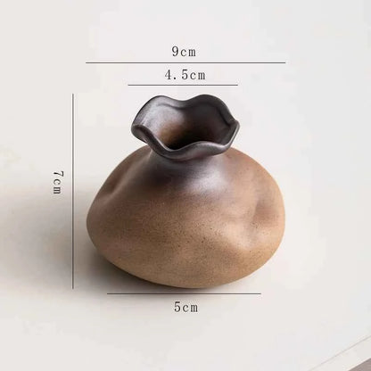 Creative Irregular Stone Shape Ceramic Vase Flowers Plant Potted Hydroponics Mini Vase Interior Aesthetics Home Decoration Gifts