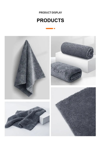 Coral Velvet Car Wash Towel, 40x100cm No-Hem