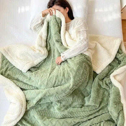 Tafu Flannel Double-layer Blanket Thick Sofa Office Nap Cover Blankets Student Dormitory Bed Sheets Air Conditioning Blankets