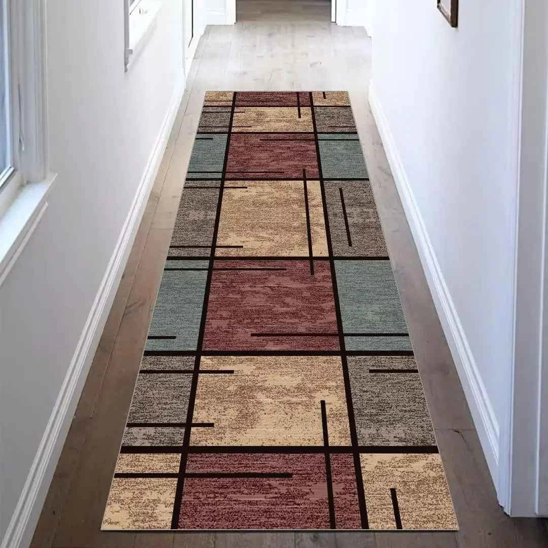 VIKAMA High-Grade Plaid Carpet Kitchen Rug Long Floor Mat Thin Door Mat Living Room Carpet Rug For Bedroom Home Decoration