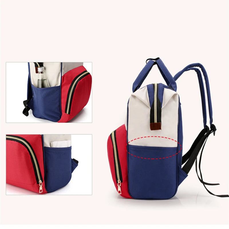 Large Capacity Canvas Diaper Bag, Thermal Insulation