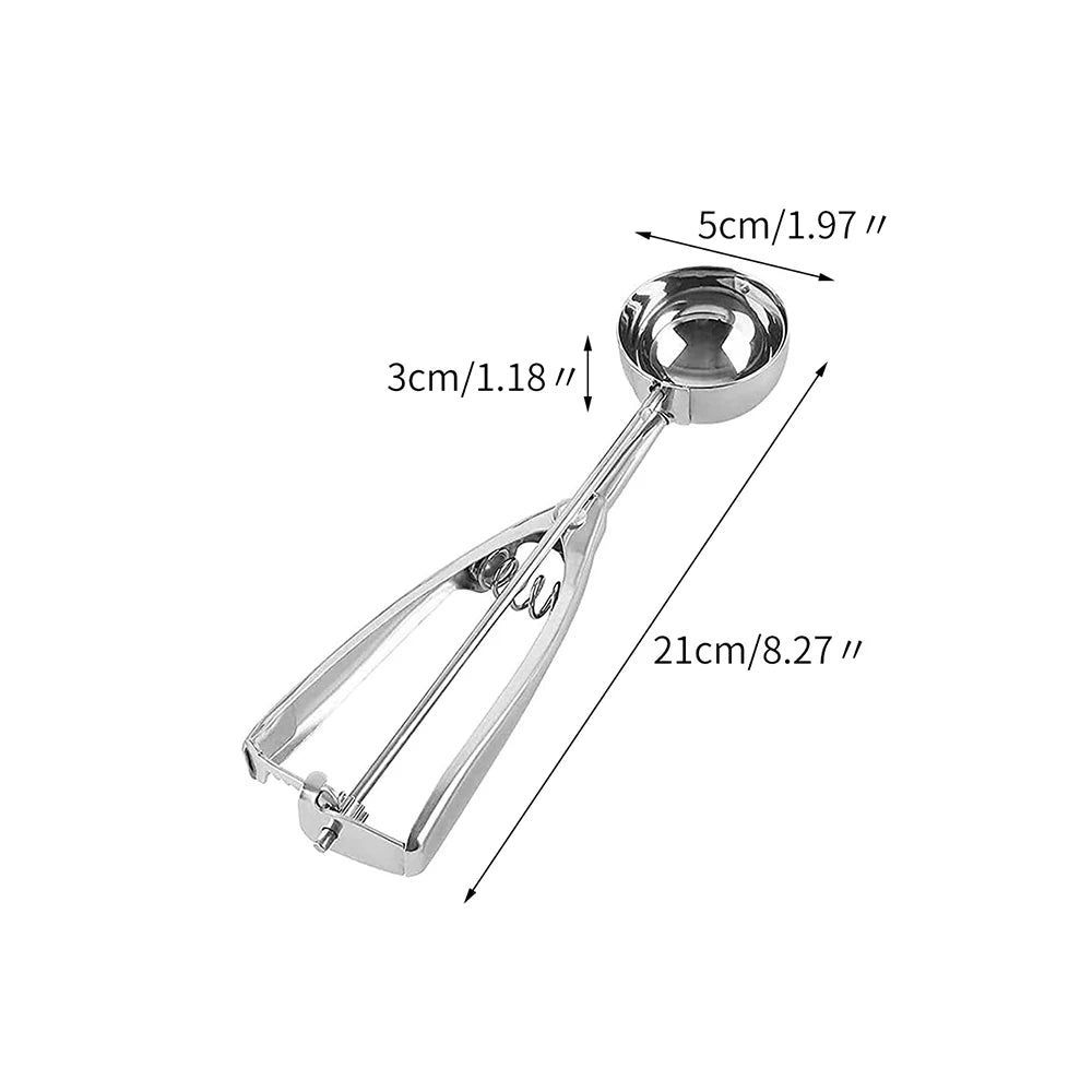 Ice Cream Scoop with Trigger Stainless Steel Cookie Scoop for Baking Fruit Cookie Dough Cupcake