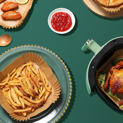 50-Pack Disposable Air Fryer Paper Liners, Non-Stick Square