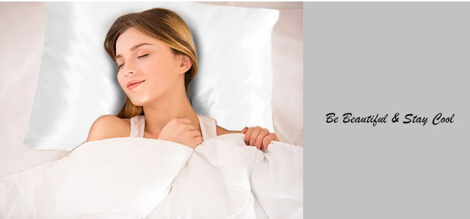 JuwenSilk Mulberry Silk Pillowcase, White, Standard