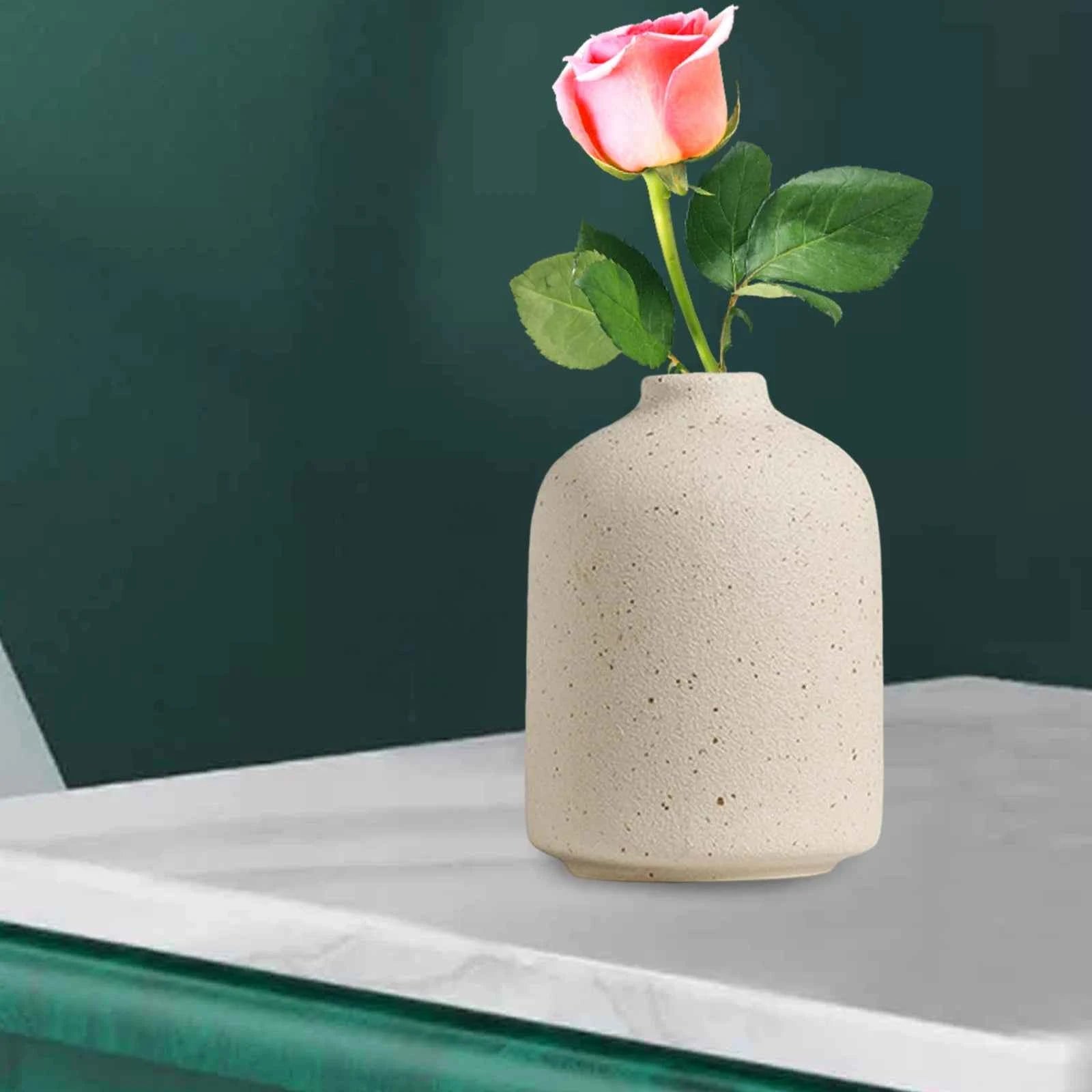 Nordic Flower Vases Floral Arrangements Decorative Art Vases Boho Ceramic Vase for Farmhouse Entryway Home Mantel Accessories