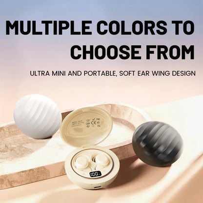 SK49 Sleep Earbuds – Bluetooth 6.0, Noise Cancelling, Zero Ear Pressure, Flat Invisible Design