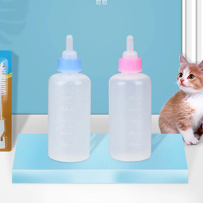 Pet Silicone Milk Bottle Set – 60ml Feeding Bottle & Water Dispenser for Dogs & Cats