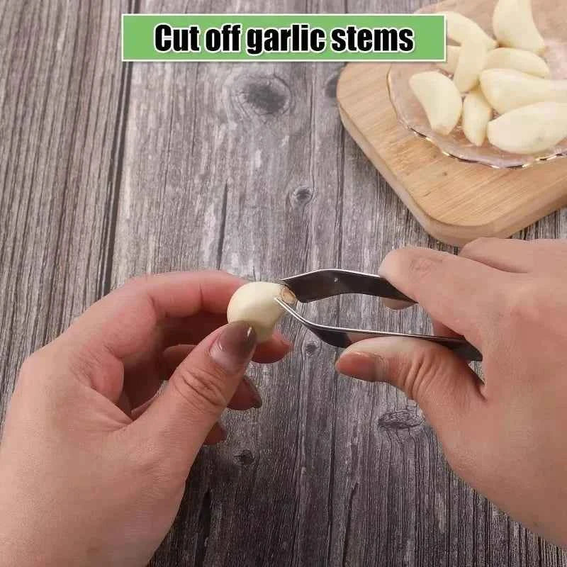 10/1pcs Stainless Steel Garlic Peeler Quickly Garlic Peeling Pig Hair Plucking Clip Manual Tweezers Gadgets Kitchen Accessories